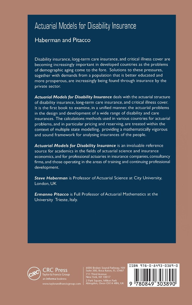 Actuarial Models for Disability Insurance