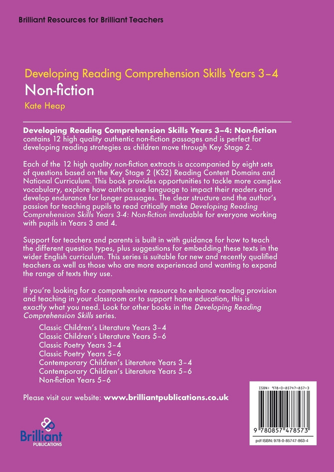 Developing Reading Comprehension Skills Years 3-4