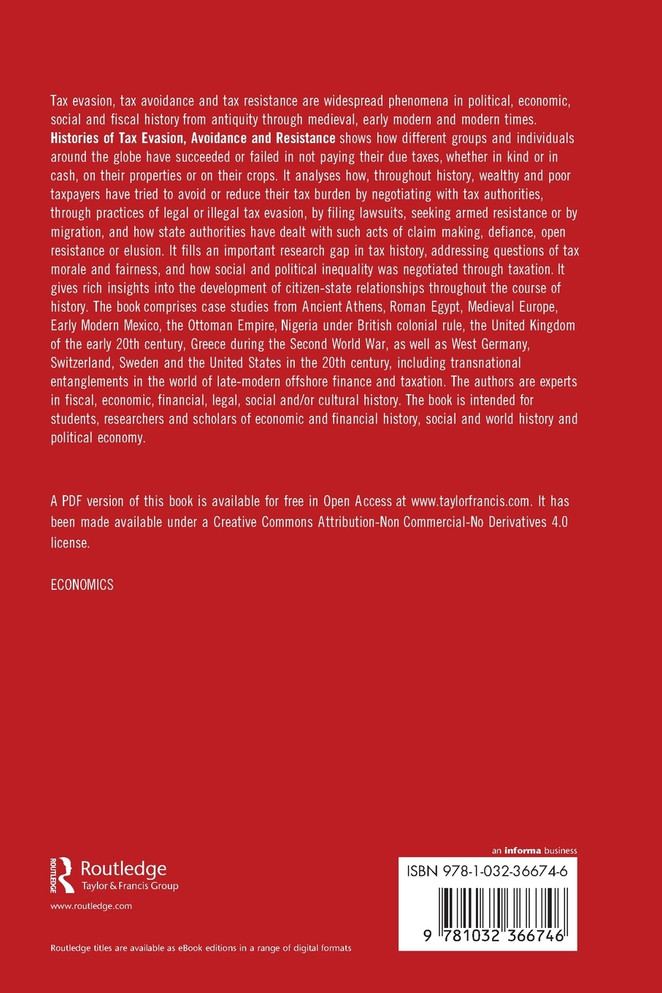 Histories of Tax Evasion, Avoidance and Resistance