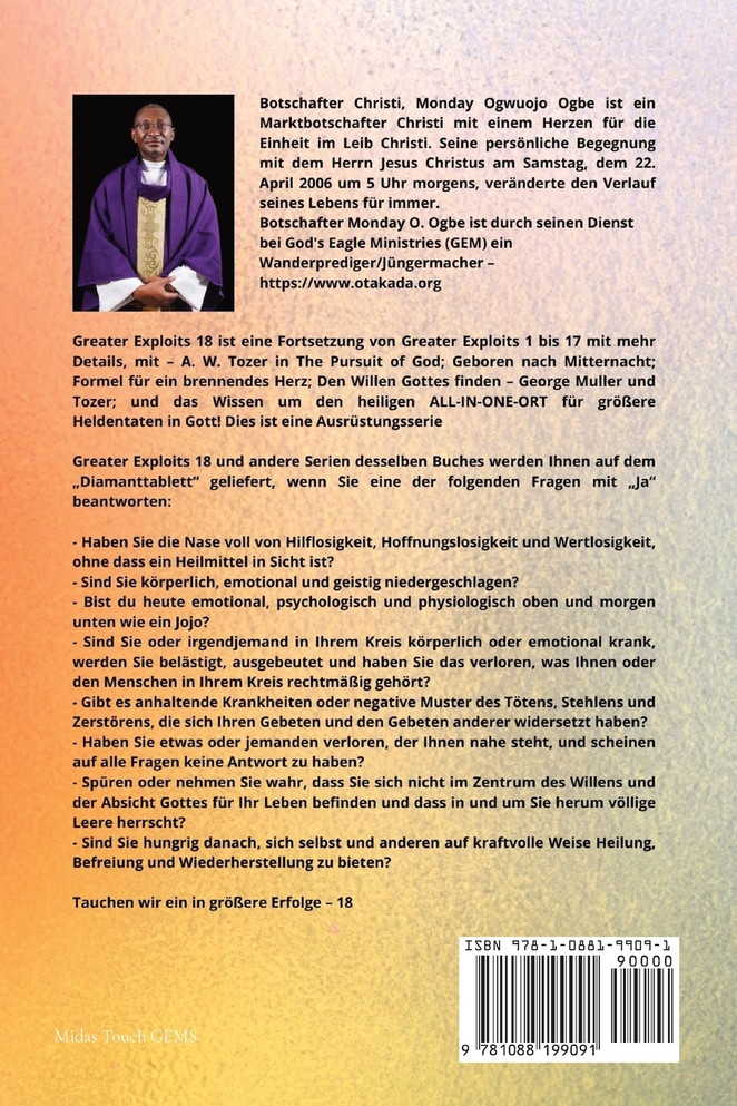 Größere Heldentaten - 18 Mit dabei AW Tozer in The Pursuit of God; Geboren nach Mitternacht;
