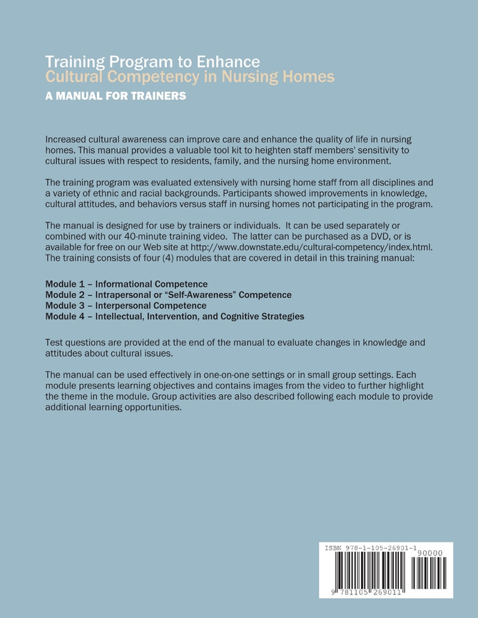Training Program to Enhance Cultural Competency in Nursing Homes