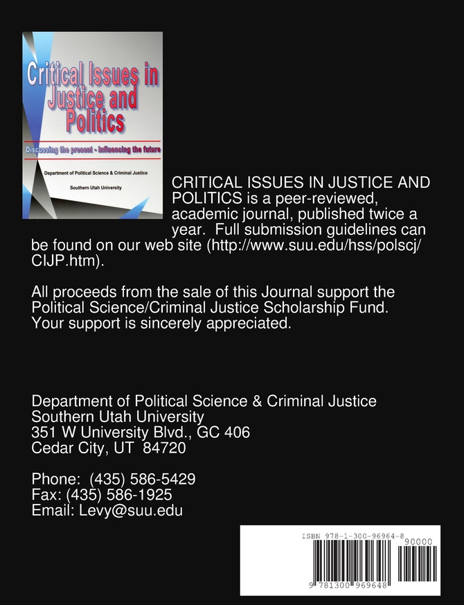 Critical Issues in Justice and Politics V6N1
