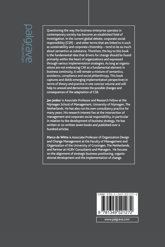 The Challenge of Organising and Implementing Corporate Social Responsibility
