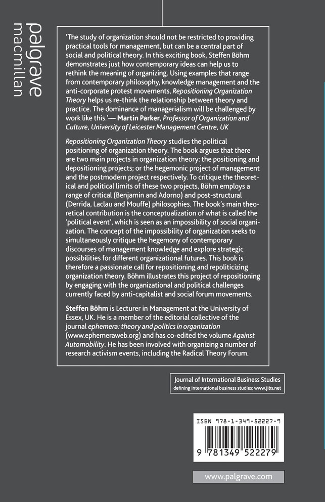 Repositioning Organization Theory