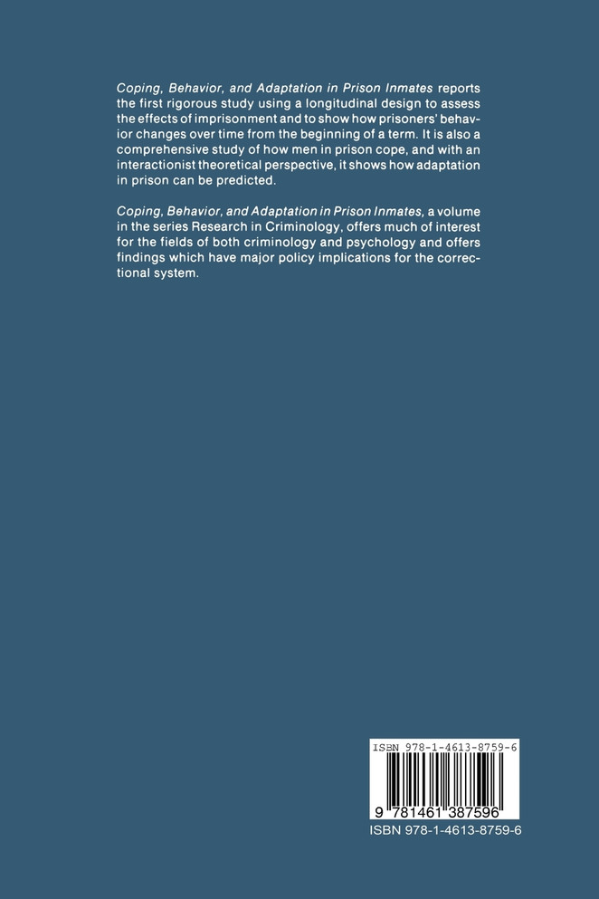 Coping, Behavior, and Adaptation in Prison Inmates