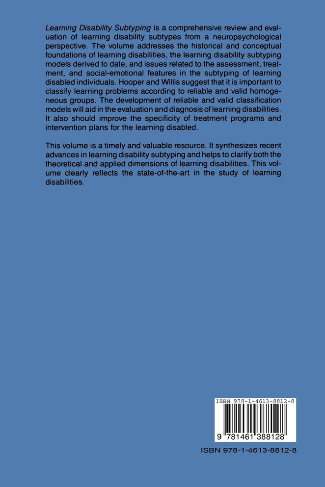 Learning Disability Subtyping