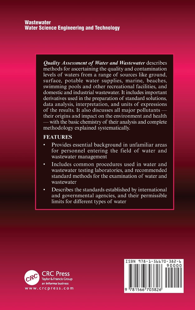 Quality Assessment of Water and Wastewater