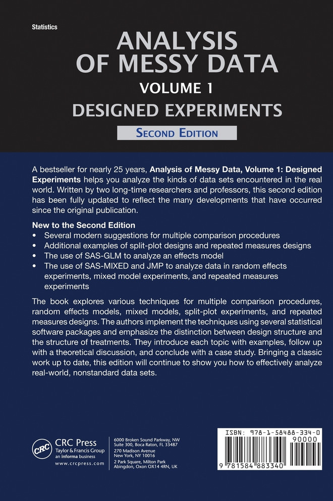 Analysis of Messy Data Volume 1
