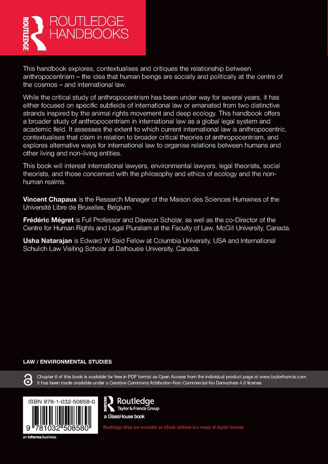 The Routledge Handbook of International Law and Anthropocentrism