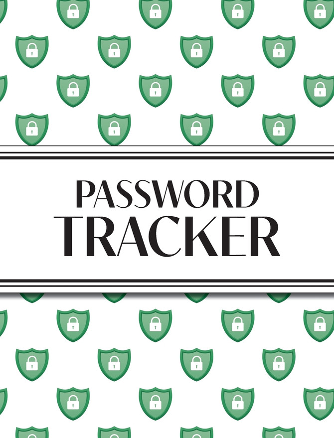 XL Large Print Password Tracker (Lock Shield Green)