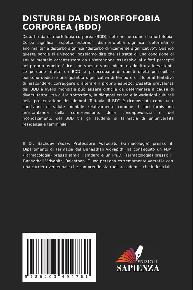 DISTURBI DA DISMORFOFOBIA CORPOREA (BDD)
