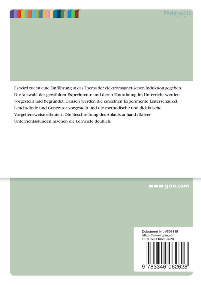 Elektromagnetische Induktion. Experimente für den Unterricht