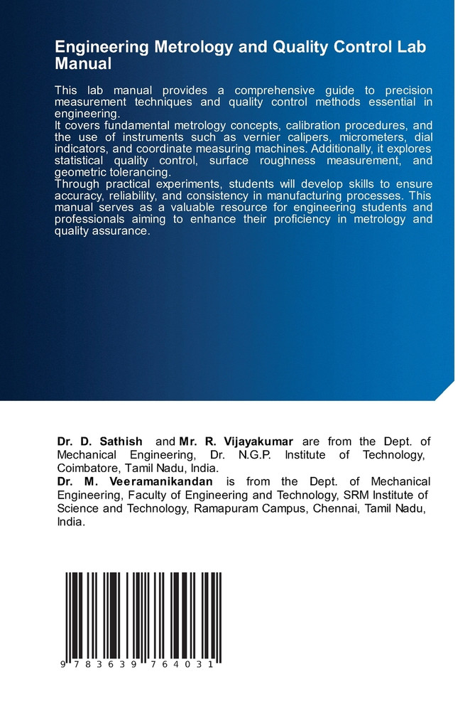 Engineering Metrology and Quality Control Lab Manual