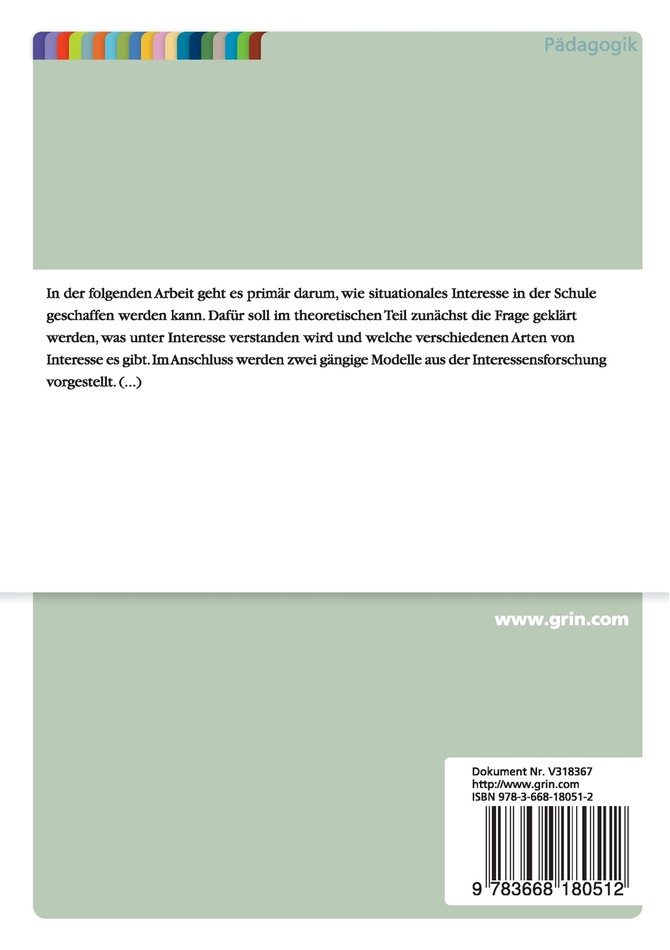 Interesse im Unterricht. Theoretische Erkenntnisse und praktische Umsetzung