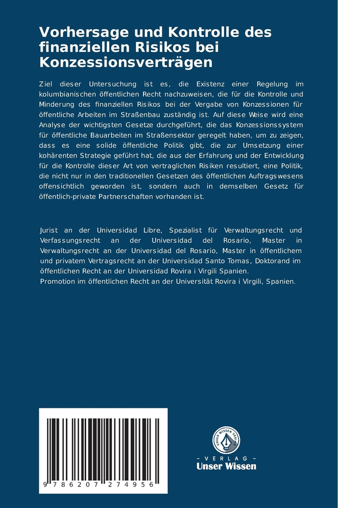 Vorhersage und Kontrolle des finanziellen Risikos bei Konzessionsverträgen