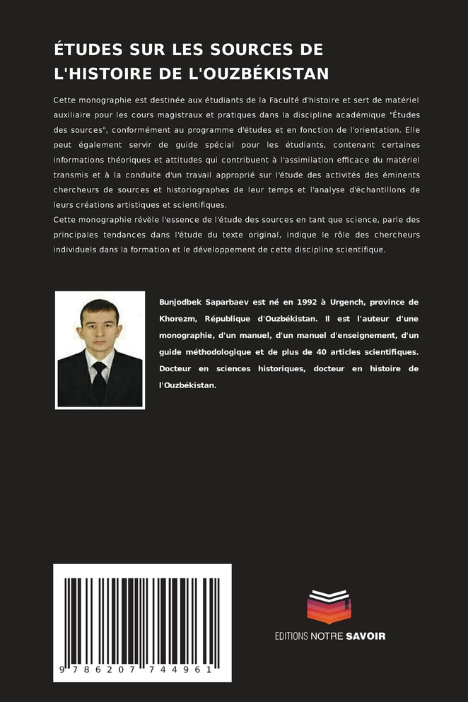 ÉTUDES SUR LES SOURCES DE L'HISTOIRE DE L'OUZBÉKISTAN