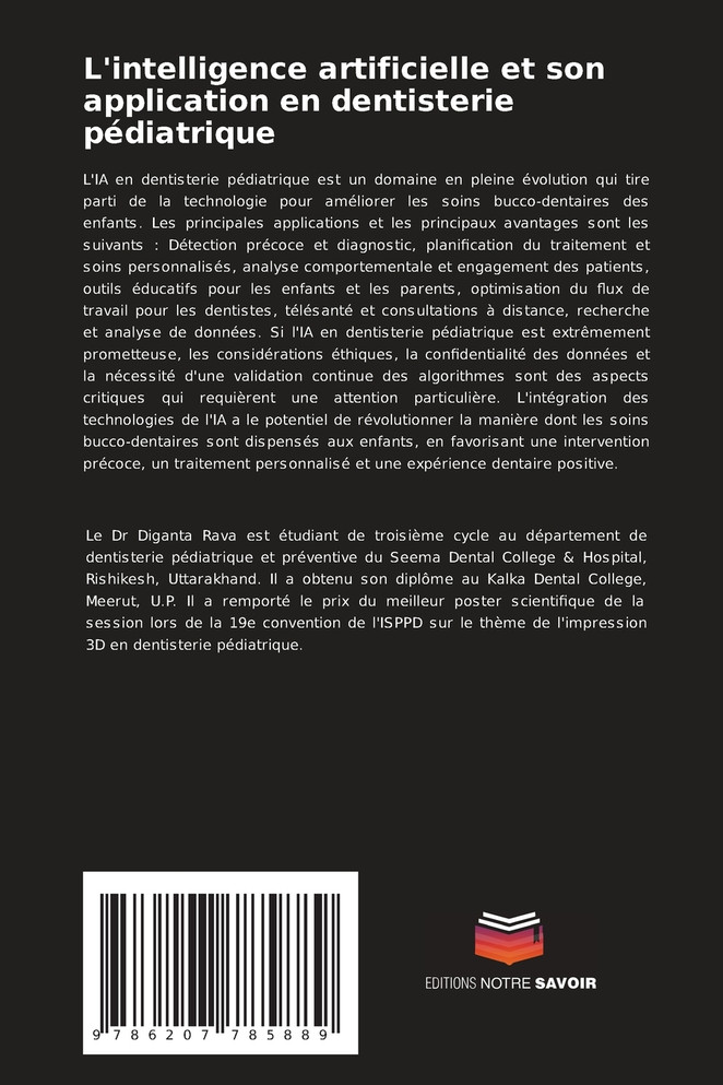 L'intelligence artificielle et son application en dentisterie pédiatrique