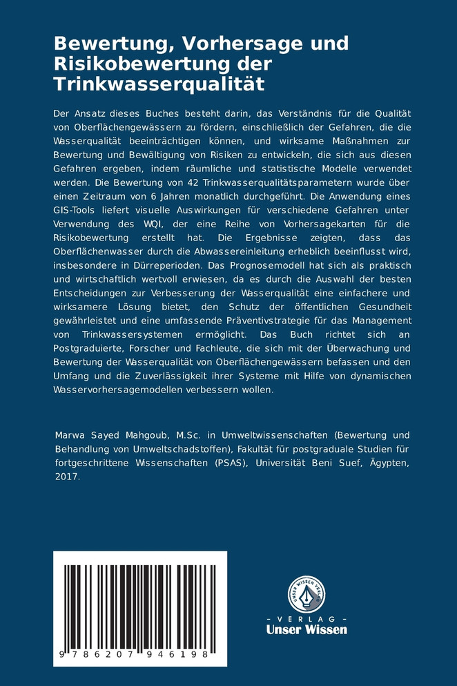 Bewertung, Vorhersage und Risikobewertung der Trinkwasserqualität