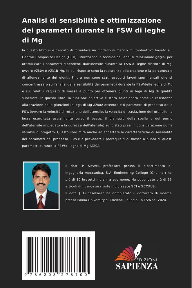 Analisi di sensibilità e ottimizzazione dei parametri durante la FSW di leghe di Mg