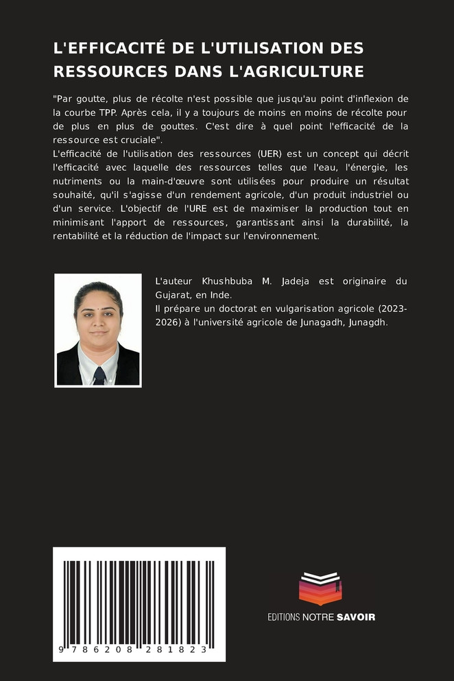 L'EFFICACITÉ DE L'UTILISATION DES RESSOURCES DANS L'AGRICULTURE