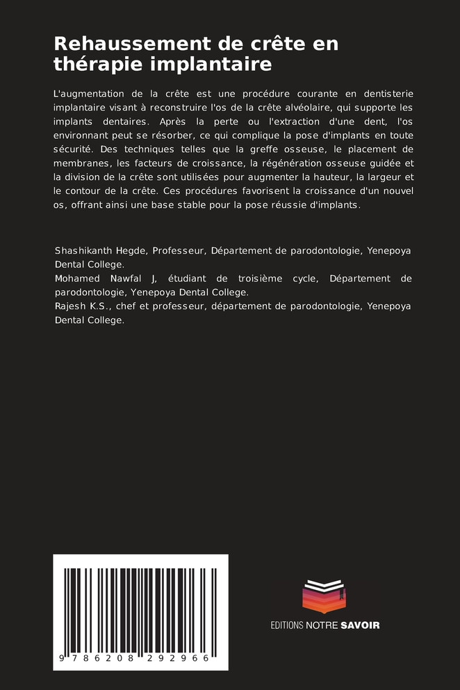 Rehaussement de crête en thérapie implantaire