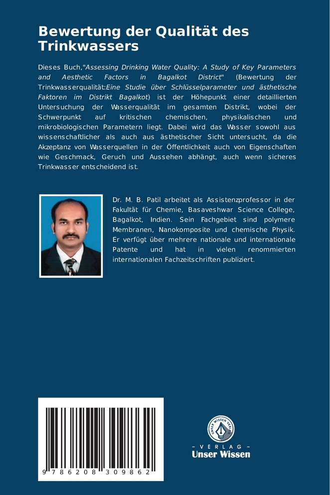 Bewertung der Qualität des Trinkwassers