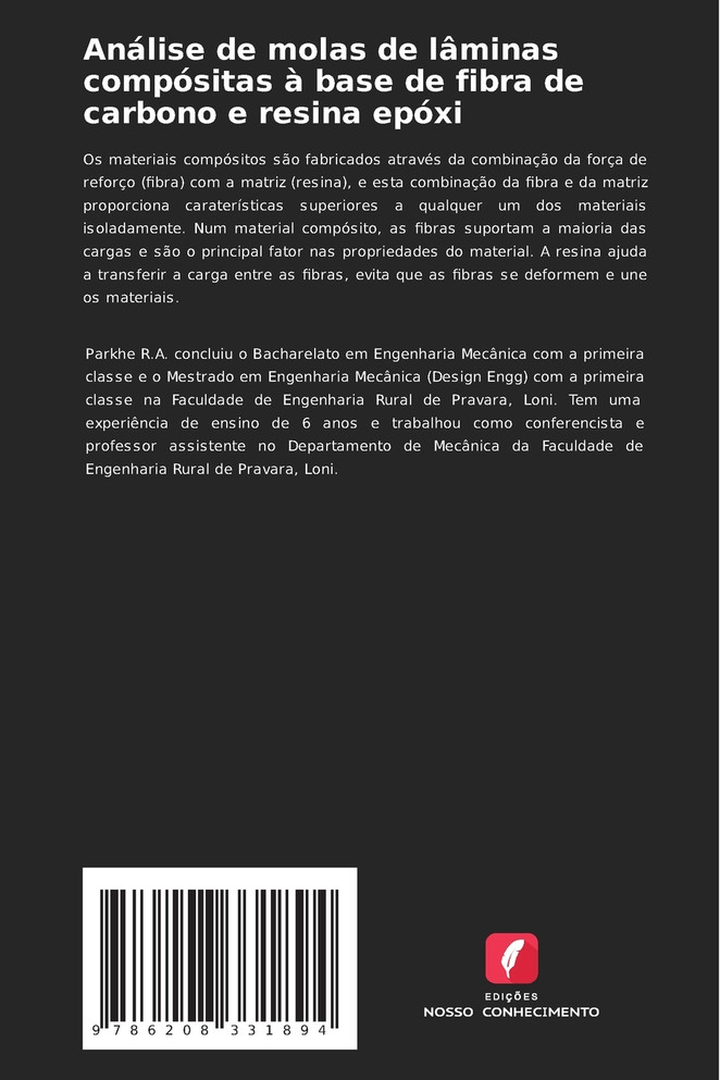 Análise de molas de lâminas compósitas à base de fibra de carbono e resina epóxi