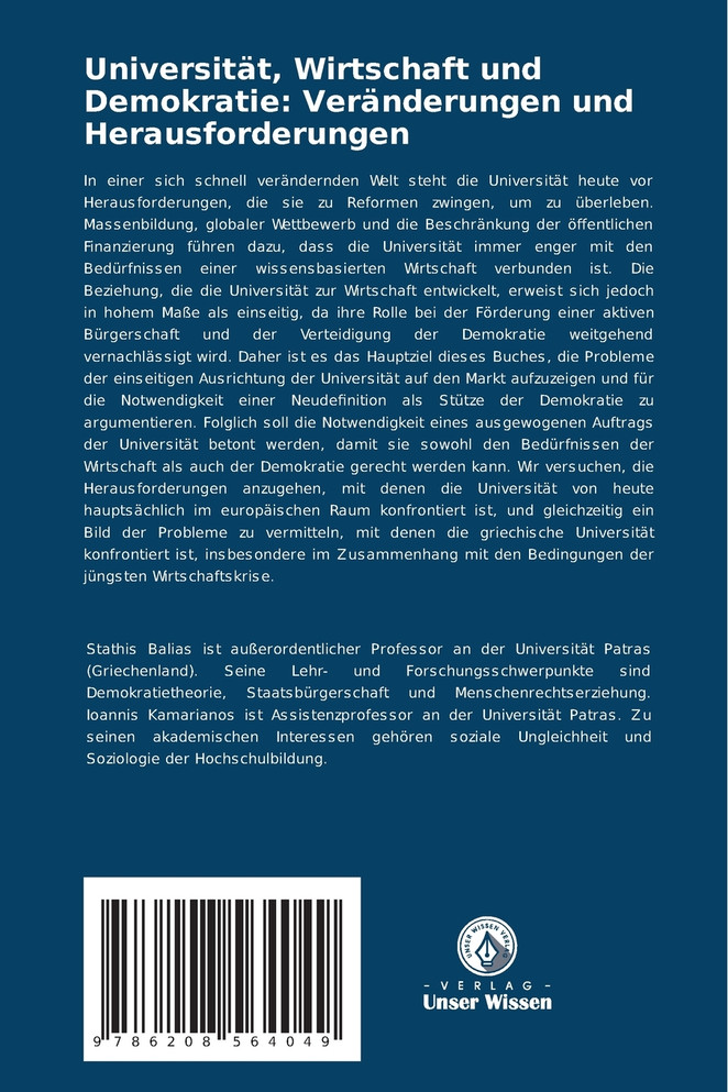 Universität, Wirtschaft und Demokratie