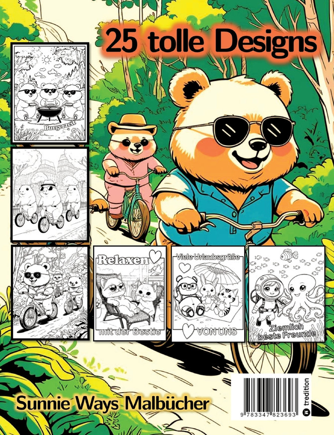 Sommer Malbuch für Kinder - Freunde Malbuch - Abenteuer Malbuch