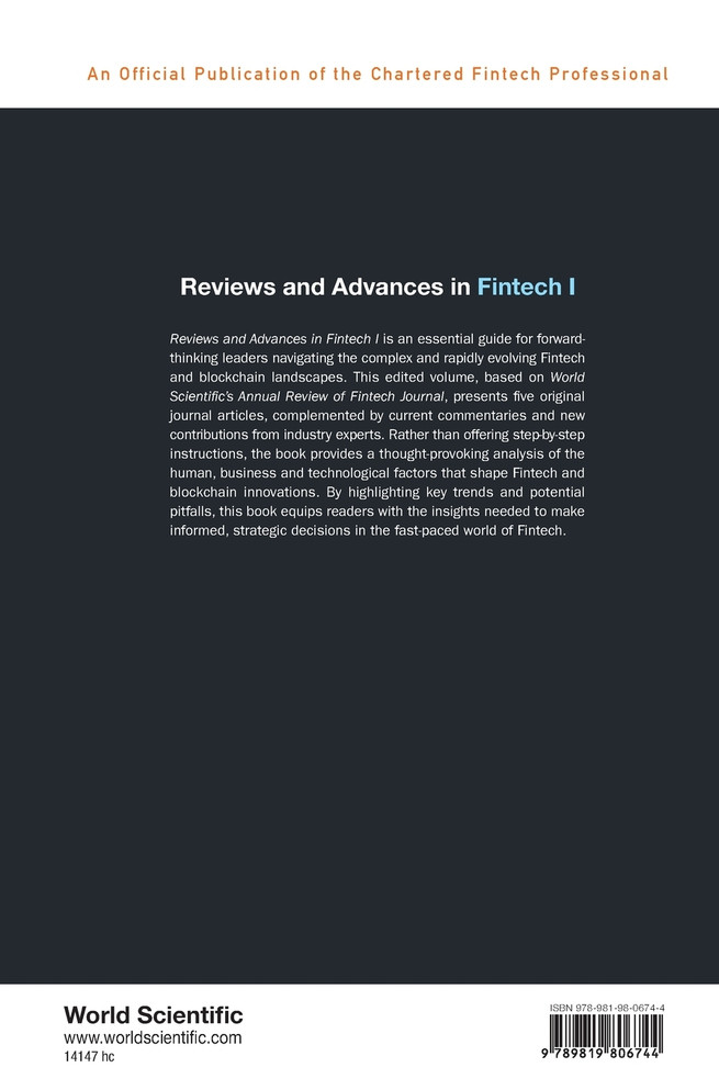 REVIEWS AND ADVANCES IN FINTECH I