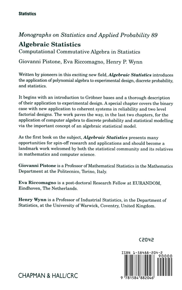 Algebraic Statistics