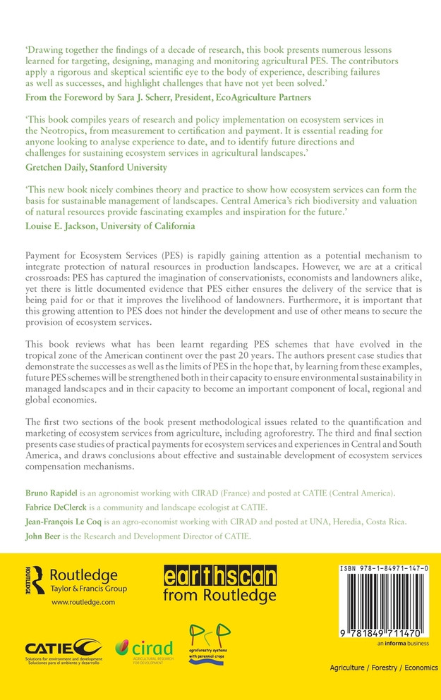 Ecosystem Services from Agriculture and Agroforestry