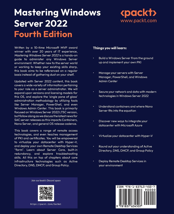 Mastering Windows Server 2022 - Fourth Edition