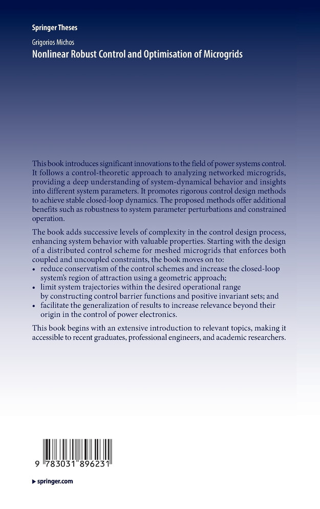 Nonlinear Robust Control and Optimisation of Microgrids