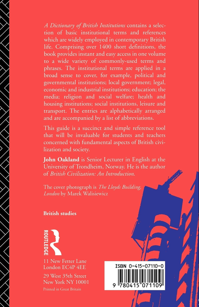 Dictionary of British Institutions
