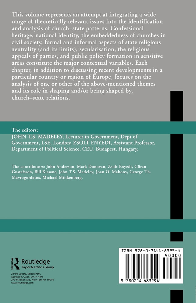 Church and State in Contemporary Europe