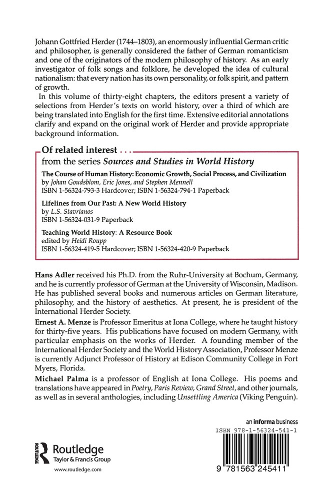 Johann Gottfried Herder on World History: An Anthology