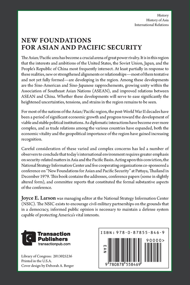 New Foundations for Asian and Pacific Security