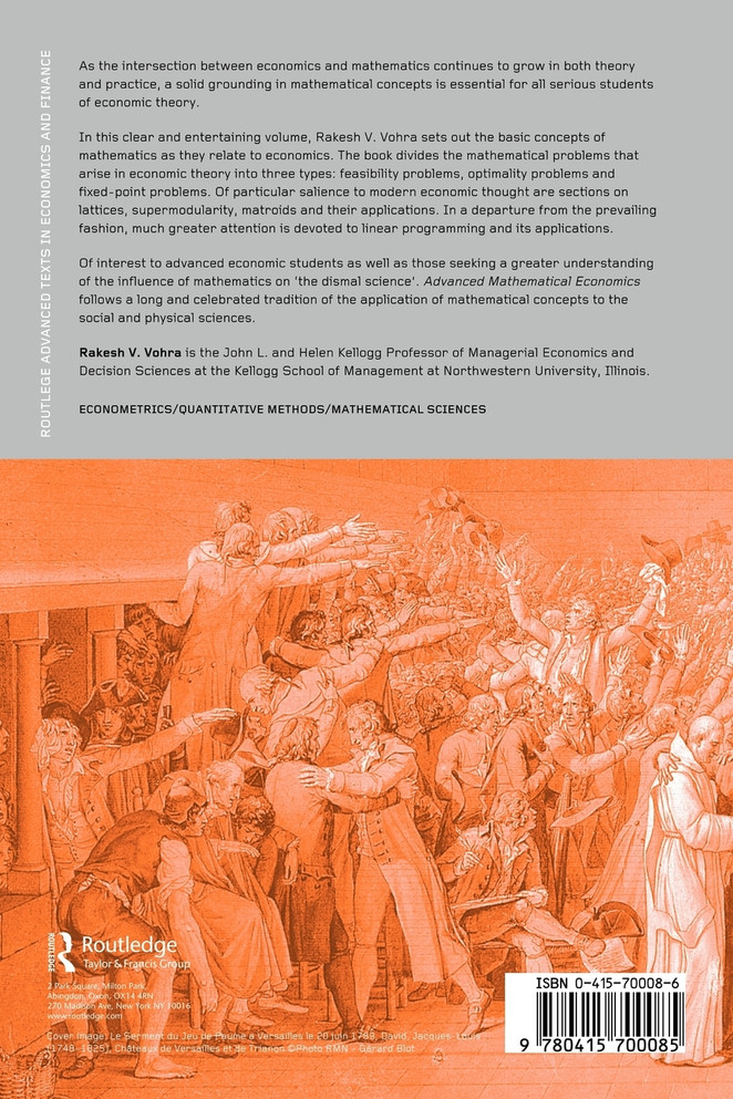 Advanced Mathematical Economics