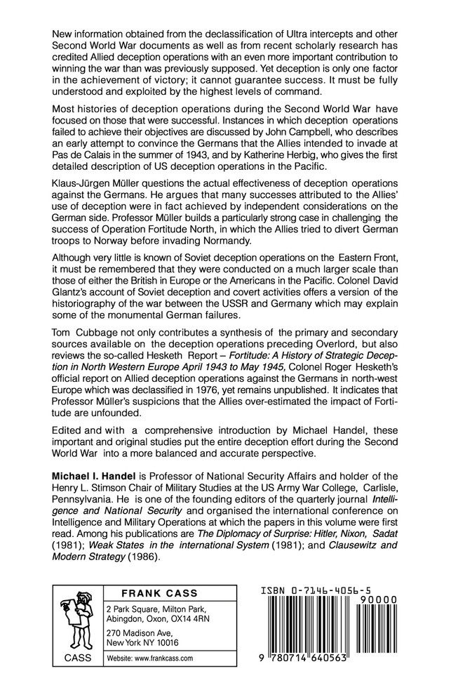 Strategic and Operational Deception in the Second World War