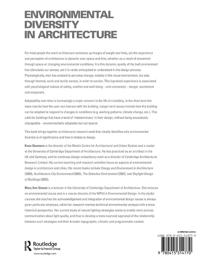 Environmental Diversity in Architecture