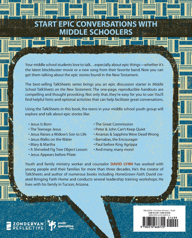 Middle School TalkSheets on the New Testament, Epic Bible Stories
