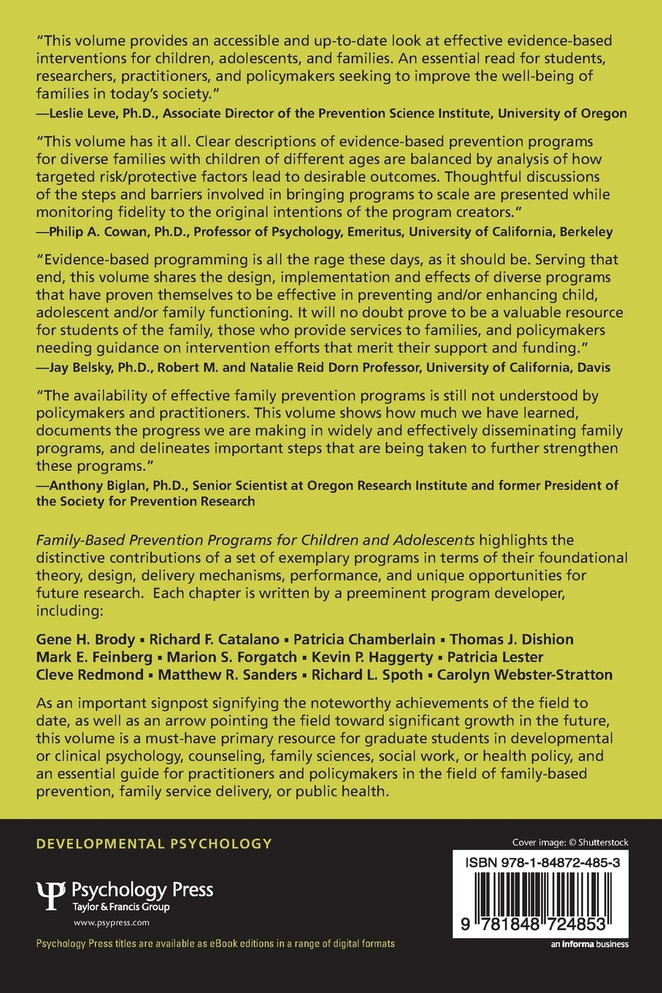 Family-Based Prevention Programs for Children and Adolescents