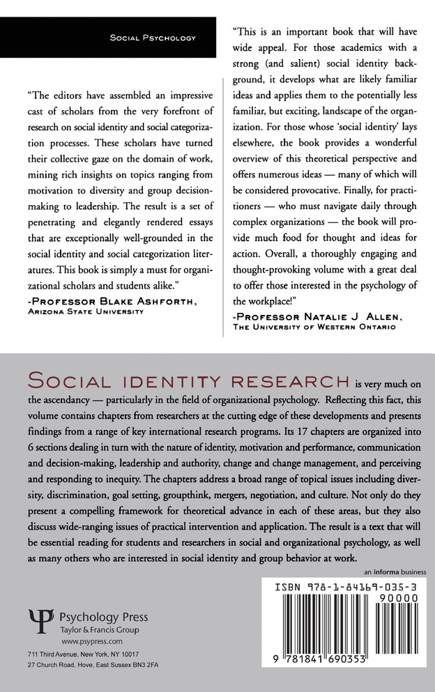 Social Identity at Work