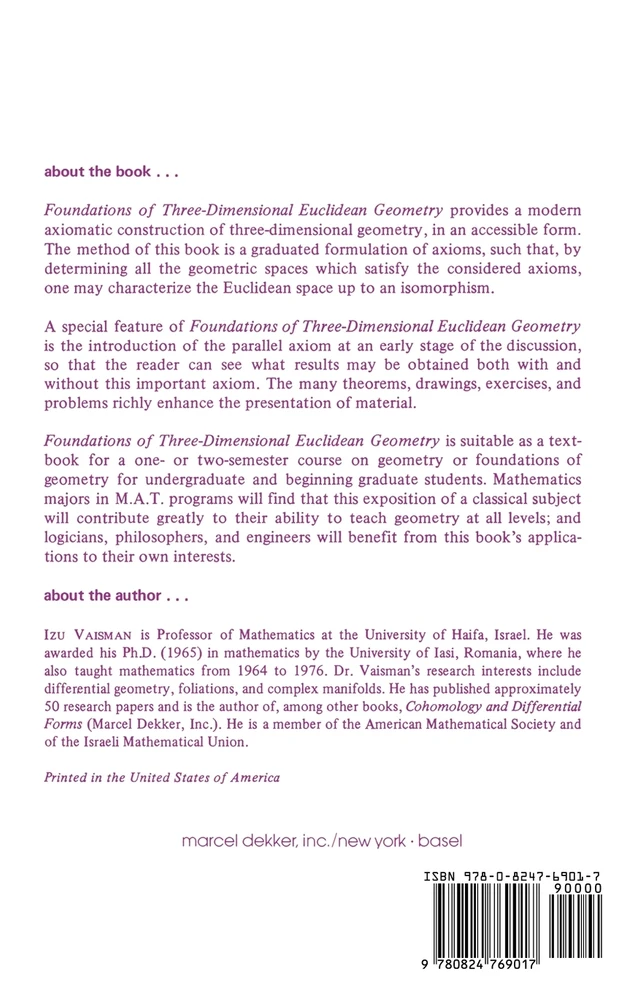 Foundations of Three-Dimensional Euclidean Geometry