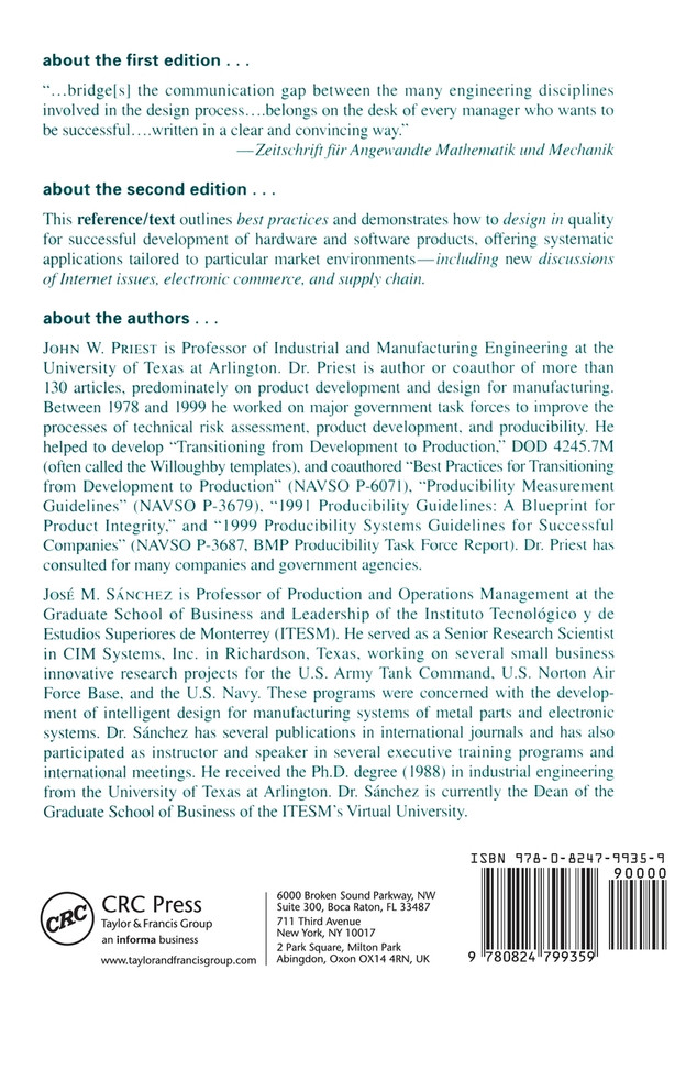 Product Development and Design for Manufacturing