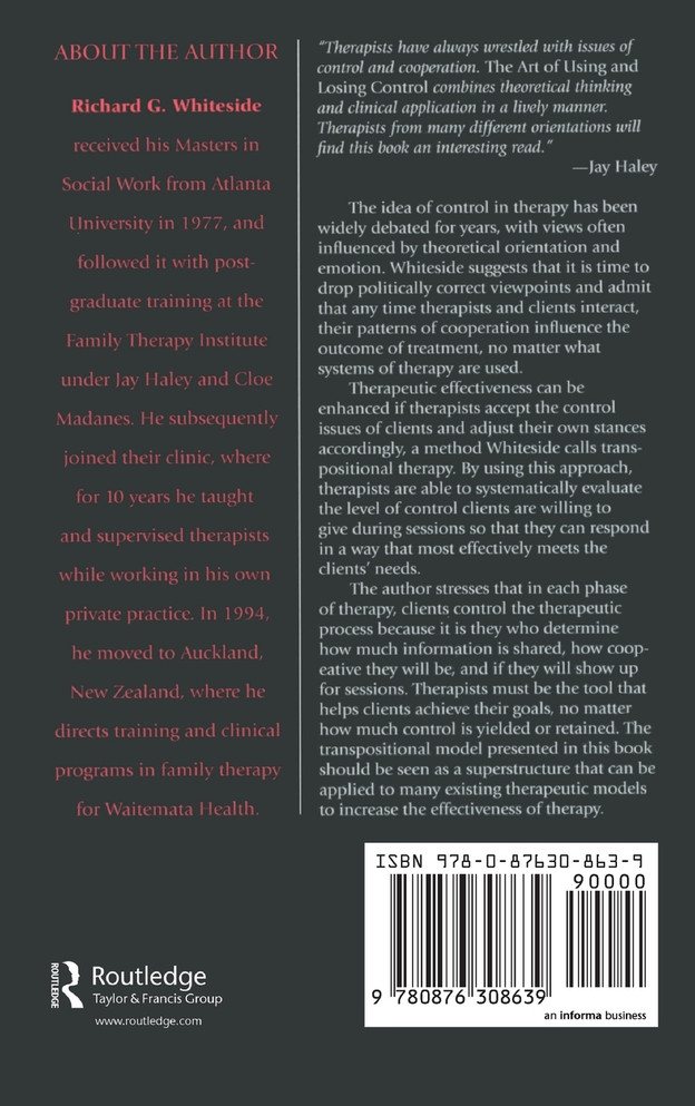 Therapeutic Stances: The Art Of Using And Losing Control