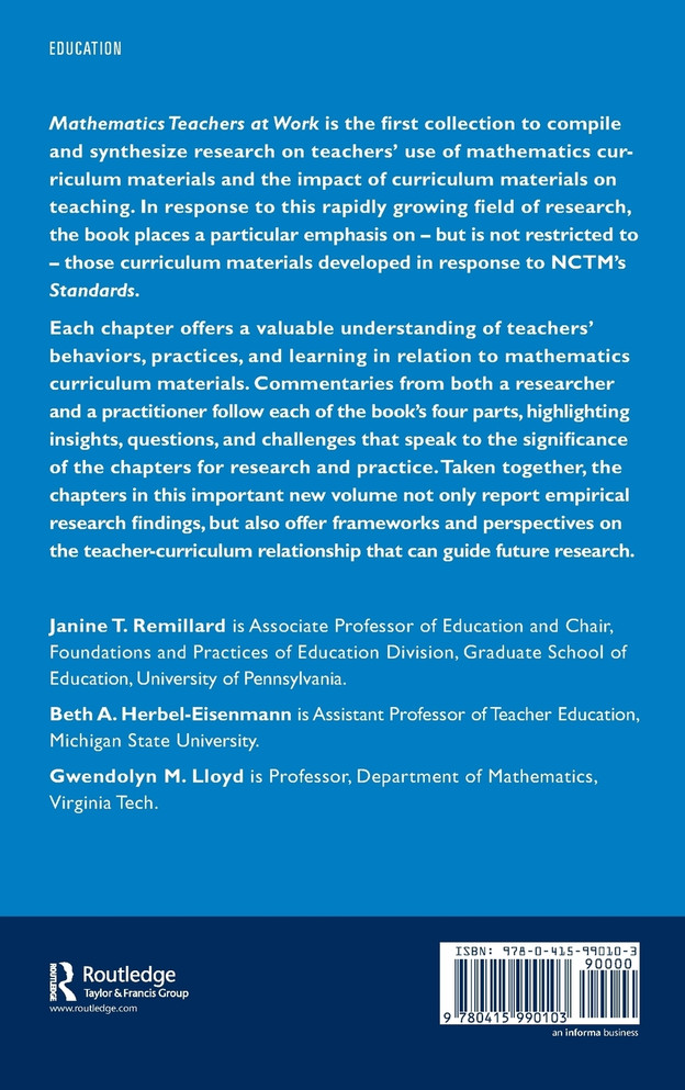 Mathematics Teachers at Work