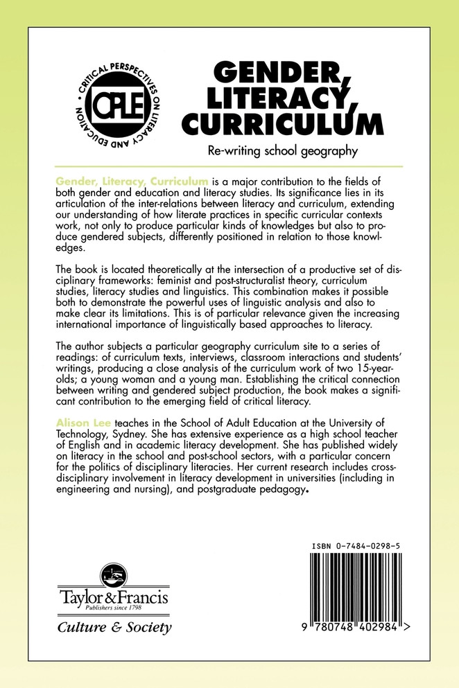 Gender Literacy & Curriculum