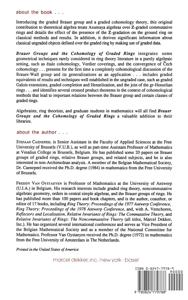 Brauer Groups and the Cohomology of Graded Rings